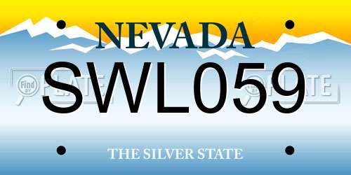 SWL059 Nevada License Plate