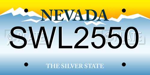 SWL2550 Nevada License Plate