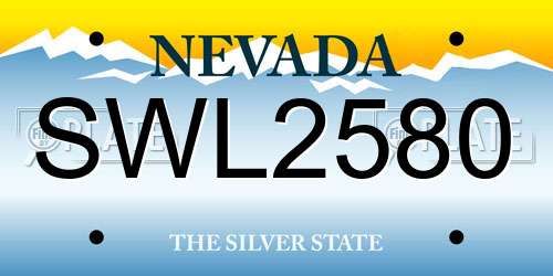 SWL2580 Nevada License Plate
