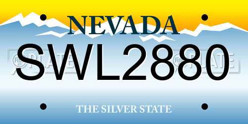 SWL2880 Nevada License Plate