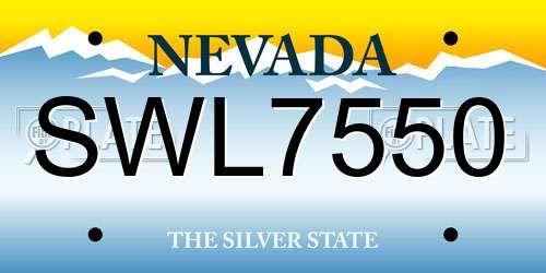 SWL7550 Nevada License Plate