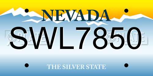 SWL7850 Nevada License Plate