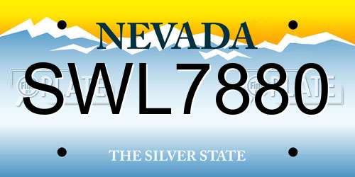 SWL7880 Nevada License Plate