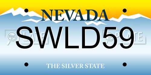 SWLD59 Nevada License Plate