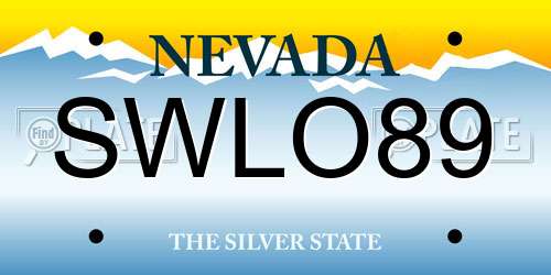 SWLO89 Nevada License Plate