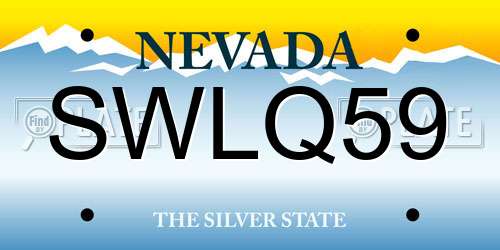 SWLQ59 Nevada License Plate