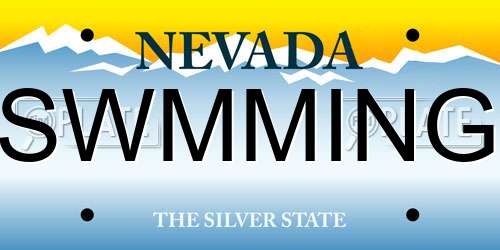 SWMMING Nevada License Plate