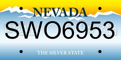 SWO6953 Nevada License Plate