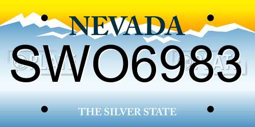 SWO6983 Nevada License Plate