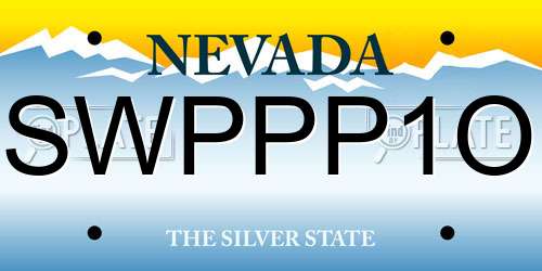 SWPPP1O Nevada License Plate