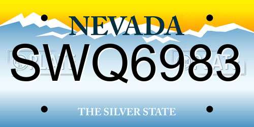 SWQ6983 Nevada License Plate