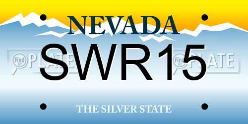 SWR15 Nevada License Plate