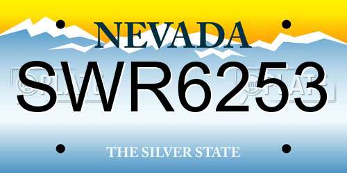 SWR6253 Nevada License Plate