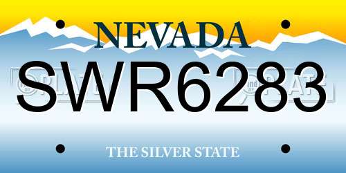 SWR6283 Nevada License Plate
