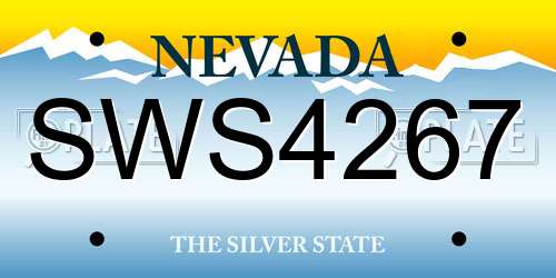 SWS4267 Nevada License Plate