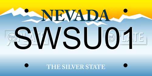 SWSU01 Nevada License Plate