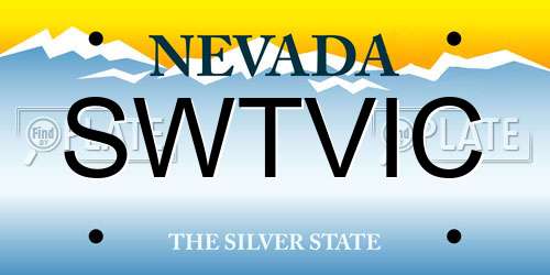 SWTVIC Nevada License Plate