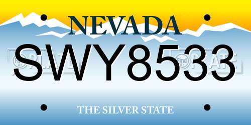 SWY8533 Nevada License Plate