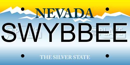 SWYBBEE Nevada License Plate