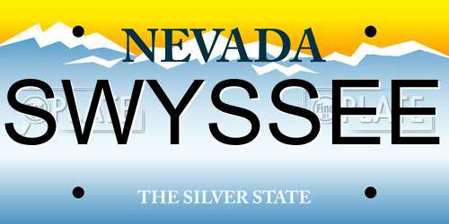 SWYSSEE Nevada License Plate
