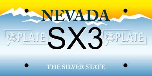 SX3 Nevada License Plate