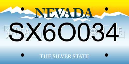 SX6O034 Nevada License Plate