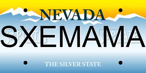 SXEMAMA Nevada License Plate