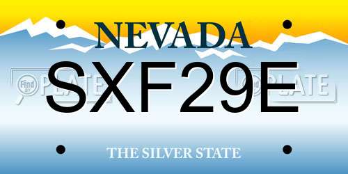 SXF29E Nevada License Plate