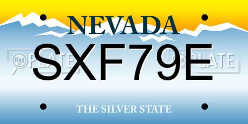 SXF79E Nevada License Plate