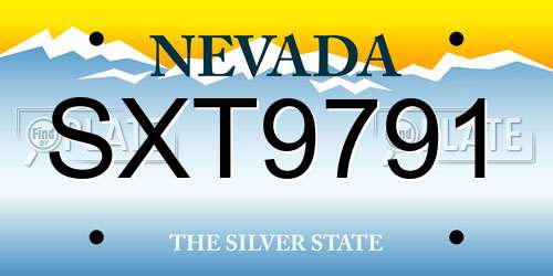SXT9791 Nevada License Plate
