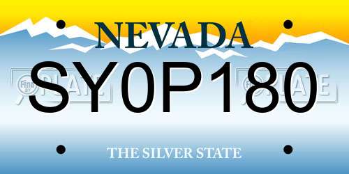 SY0P180 Nevada License Plate