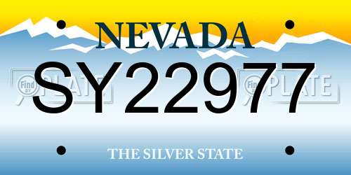 SY22977 Nevada License Plate
