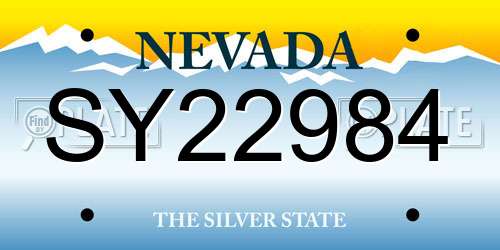 SY22984 Nevada License Plate