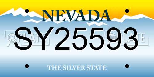 SY25593 Nevada License Plate