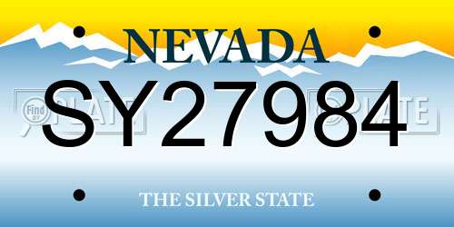 SY27984 Nevada License Plate