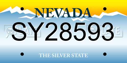 SY28593 Nevada License Plate