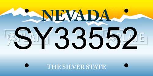 SY33552 Nevada License Plate