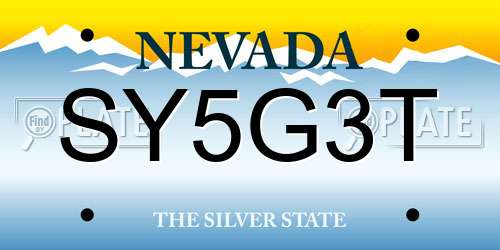 SY5G3T Nevada License Plate
