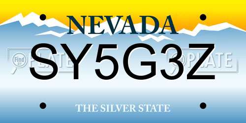 SY5G3Z Nevada License Plate