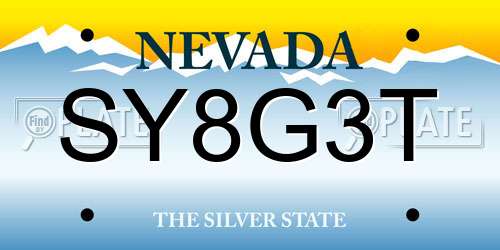 SY8G3T Nevada License Plate
