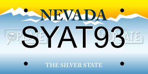 SYAT93 Nevada License Plate