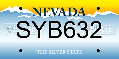 SYB632 Nevada License Plate