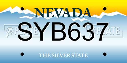 SYB637 Nevada License Plate