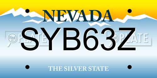 SYB63Z Nevada License Plate