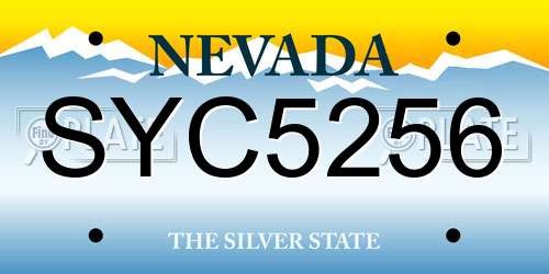 SYC5256 Nevada License Plate