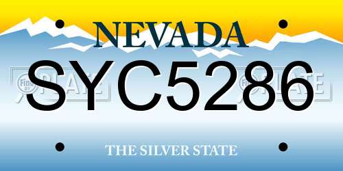 SYC5286 Nevada License Plate