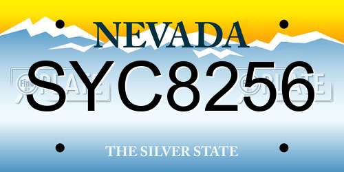 SYC8256 Nevada License Plate