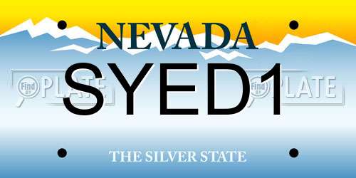 SYED1 Nevada License Plate