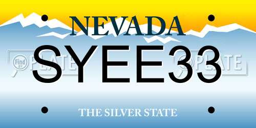 SYEE33 Nevada License Plate
