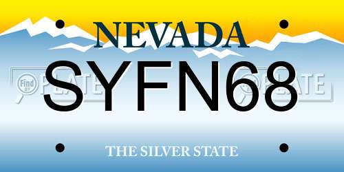 SYFN68 Nevada License Plate